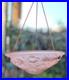 Lustre Art Déco ancien en verre rose moulé Suspension fleurie vintage