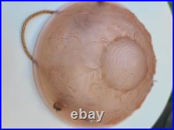 Lustre Art Déco ancien en verre rose moulé Suspension fleurie vintage Lustre Art Déco ancien en verre rose moulé Suspension fleurie vintage