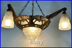 Lustre Art déco 4 feux 1930