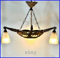 Lustre Art déco 4 feux 1930 Lustre Art déco 4 feux 1930