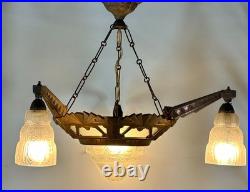 Lustre Art déco 4 feux 1930