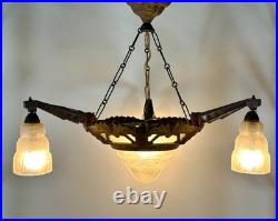 Lustre Art déco 4 feux 1930