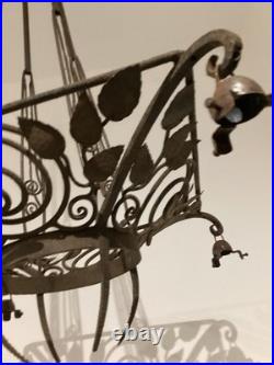 Lustre FER FORGE pour Verre DAUM. ART DECO/ART NOUVEAU