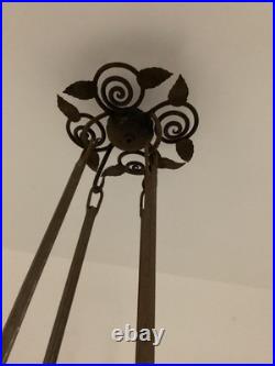 Lustre FER FORGE pour Verre DAUM. ART DECO/ART NOUVEAU