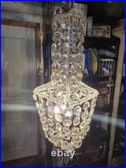 Lustre Montgolfière Pampilles Cristal Art Déco