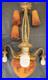 Lustre art déco Muller Frères Lunéville Pâte de verre marmoréen bronze doré