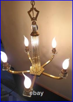 Lustre art deco attribué a Jacques Adnet, années 50/60