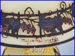 MULLER Frères Lunéville Rare Lampe Houblons Vase Pâte de Verre Gravé ART DECO MULLER Frères Lunéville Rare Lampe Houblons Vase Pâte de Verre Gravé ART DECO