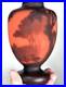 MULLER Frères Lunéville Vase Paysage Lacustre Pâte de Verre Gravé ART DECO