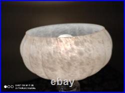 Magnifique LAMPE ART DECO PIED cristal taille style ADNET VERRE Clichy blanc