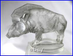 Magnifique Sujet Sanglier Mascotte Auto Rene Lalique Verre Art Deco No Vase