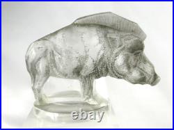 Magnifique Sujet Sanglier Mascotte Auto Rene Lalique Verre Art Deco No Vase
