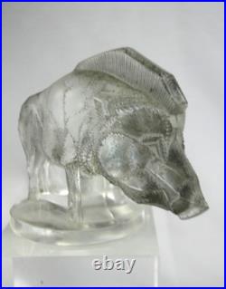 Magnifique Sujet Sanglier Mascotte Auto Rene Lalique Verre Art Deco No Vase