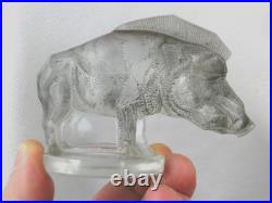 Magnifique Sujet Sanglier Mascotte Auto Rene Lalique Verre Art Deco No Vase