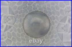 Magnifique grand vase en verre dépoli de style art déco, signé MADE IN FRANCE