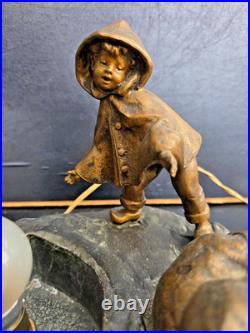 Mednat Lampe Veilleuse Enfants A La Boule De Neige Métal+ Verre Art Deco 1930