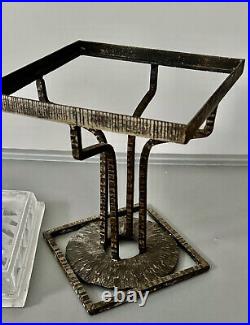 Muller Frères Lunéville Lampe De Table En Verre Pressé Fer Forgé Art Déco