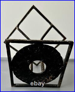 Muller Frères Lunéville Lampe De Table En Verre Pressé Fer Forgé Art Déco