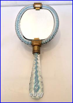 Murano Venini (att.) Face à main / miroir en verre torsadé art déco 1930