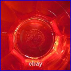 N23.217 Duralex made in France 2 verres noir rouge transparent art déco table