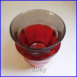 N23.217 Duralex made in France 2 verres noir rouge transparent art déco table