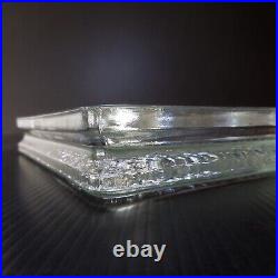N9336 coupe vide-poche carré vintage 1930 design art déco verre transparent