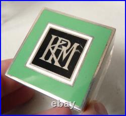 Nécessaire de toilette ARGENT + verre ART DECO vers 1925 flacon à parfum flacons