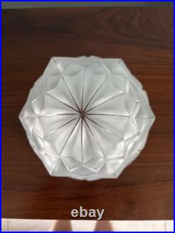 Obus Lustre ou Chapeau de lampe Degué Art déco verre moulé pressé