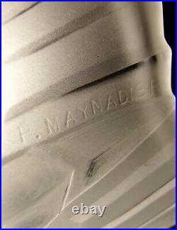 P. Maynadier Applique Art Déco Bronze Nickelé & Tulipe En Verre Pressé 1930