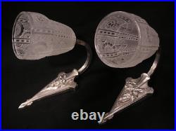 PAIRE D'APPLIQUE ART DÉCO VERRE ET BRONZE NICKELÉ 1930 muller SCONCE LAMP degue PAIRE D'APPLIQUE ART DÉCO VERRE ET BRONZE NICKELÉ 1930 muller SCONCE LAMP degue