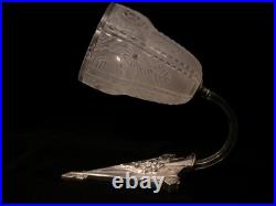 PAIRE D'APPLIQUE ART DÉCO VERRE ET BRONZE NICKELÉ 1930 muller SCONCE LAMP degue