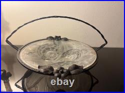 PIERRE D'AVESN Coupe en verre pressé et fer forgé ART-DECO