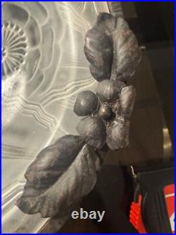 PIERRE D'AVESN Coupe en verre pressé et fer forgé ART-DECO