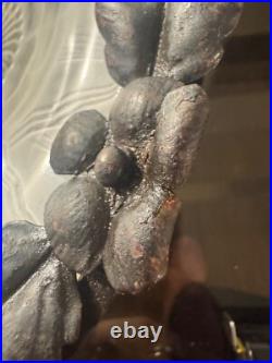 PIERRE D'AVESN Coupe en verre pressé et fer forgé ART-DECO