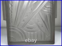 Paire Art Déco Skyscraper Verre Mural Feux IN The Manner Of Marius-ernest Sabino