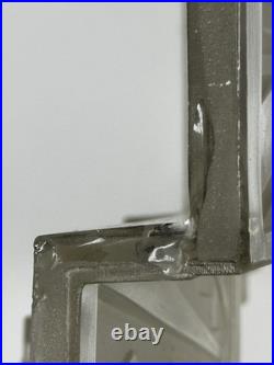 Paire Art Déco Skyscraper Verre Mural Feux IN The Manner Of Marius-ernest Sabino