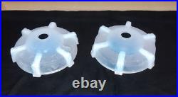 Paire D'abat-jours En Pâte De Verre Opaline Vintage 19 Cm Diffuseur -art déco Paire D'abat-jours En Pâte De Verre Opaline Vintage 19 Cm Diffuseur -art déco