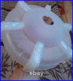 Paire D'abat-jours En Pâte De Verre Opaline Vintage 19 Cm Diffuseur -art déco Paire D'abat-jours En Pâte De Verre Opaline Vintage 19 Cm Diffuseur -art déco