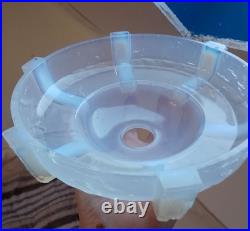 Paire D'abat-jours En Pâte De Verre Opaline Vintage 19 Cm Diffuseur -art déco