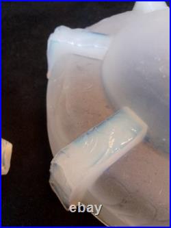 Paire D'abat-jours En Pâte De Verre Opaline Vintage 19 Cm Diffuseur -art déco Paire D'abat-jours En Pâte De Verre Opaline Vintage 19 Cm Diffuseur -art déco