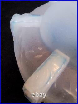 Paire D'abat-jours En Pâte De Verre Opaline Vintage 19 Cm Diffuseur -art déco