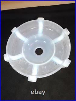 Paire D'abat-jours En Pâte De Verre Opaline Vintage 19 Cm Diffuseur -art déco