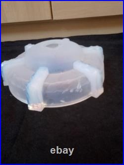 Paire D'abat-jours En Pâte De Verre Opaline Vintage 19 Cm Diffuseur -art déco