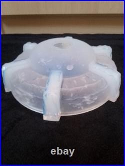 Paire D'abat-jours En Pâte De Verre Opaline Vintage 19 Cm Diffuseur -art déco