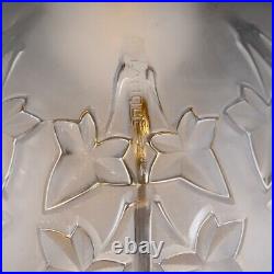 Paire De Lampes Art Deco Lierre René Lalique R. Lalique Verre Glass Lamps Ivy