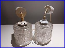 Paire De Lustres En Verres Texturés Art Déco (Réf CM9)