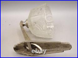 Paire d'appliques anciennes ART DECO en bronze argenté et verre. Début XX°