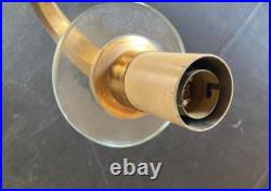 Paire d' appliques bronze doré disques verre cristal Art Deco gradin corne 1930