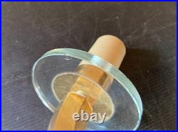 Paire d' appliques bronze doré disques verre cristal Art Deco gradin corne 1930