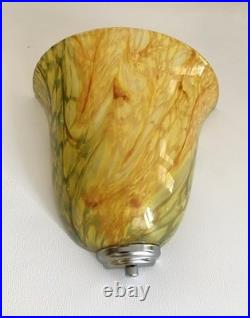 Paire d'appliques style Art Déco verre moiré H24 Verreries de Vianne France 80